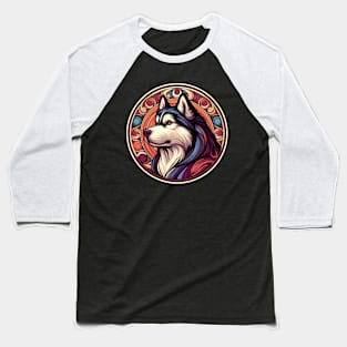 Siberian Husky - Art Nouveau - Husky Owners Gift Baseball T-Shirt